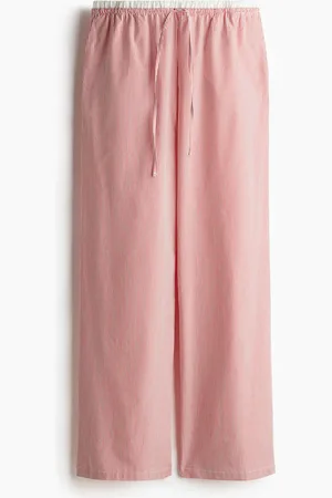 H&M Popelinehose mit Kordelzug und doppeltem Bund - Rot - Damen