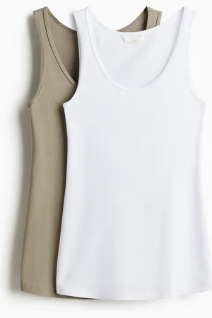 H&M MAMA 2er-Pack Baumwoll-Tanktops - Grün - Damen