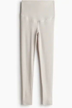 H&M MAMA Before & After Gerippte Leggings - Braun - Damen