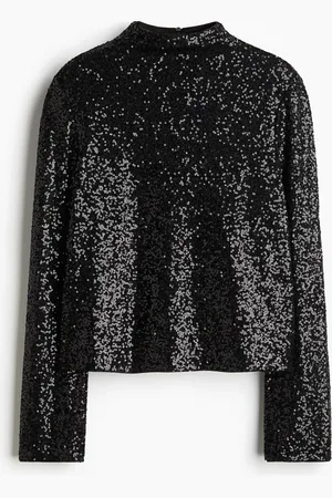 H&M Paillettenshirt mit Turtleneck - - Damen