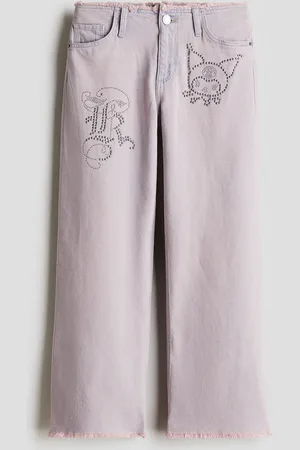 H&M Baggy Fit Bootcut Jeans - Rosa - Kinder