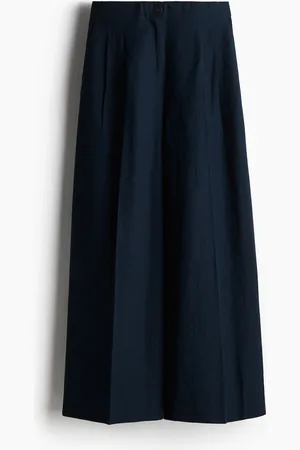 H&M Weite Hose aus Leinenmix - Blau - Damen