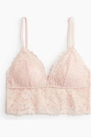 H&M Wattiertes Bralette aus Spitze - Rosa - Damen