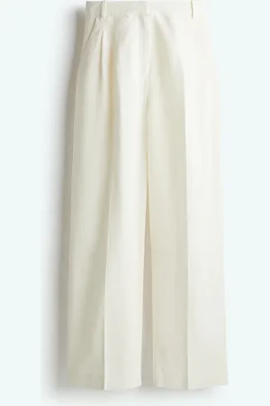 H&M Weite Hose aus Leinenmix - Weiß - Damen