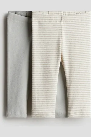 H&M 2er-Pack Gerippte Baumwoll-Leggings - - Kinder
