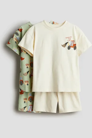 H&M 2er-Pack Baumwollpyjamas - Grün - Kinder