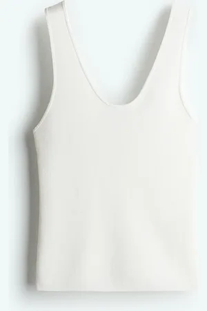 H&M Gestricktes Tanktop - Weiß - Damen
