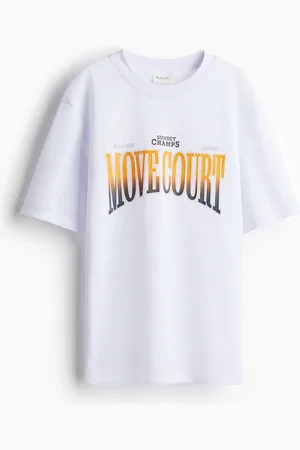 H&M Bedrucktes Sportshirt aus Mesh mit DryMove - Weiß - Kinder