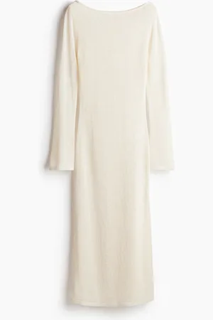 H&M Strickkleid aus Seidenmix - Weiß - Damen