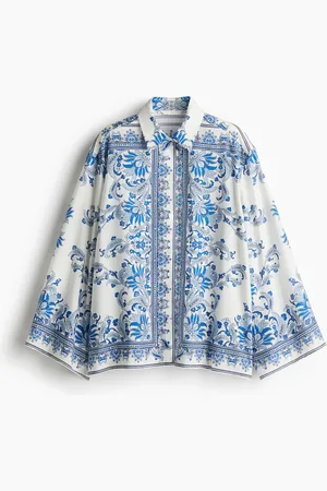 H&M Bluse in Loose Fit - Blau - Damen