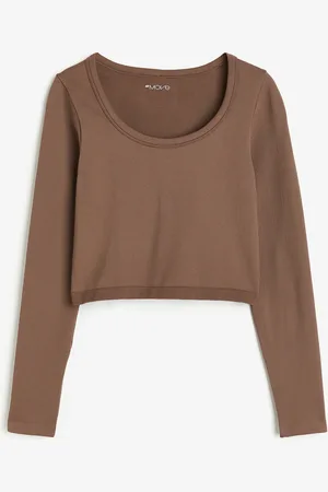 H&M Seamless Cropped Sportshirt aus DryMove - - Sportswear