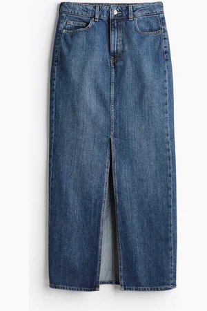 H&M Maxirock aus Denim - Blau - Damen