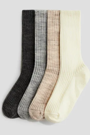 H&M 4er-Pack Gerippte Socken aus Wollmix - - Kinder