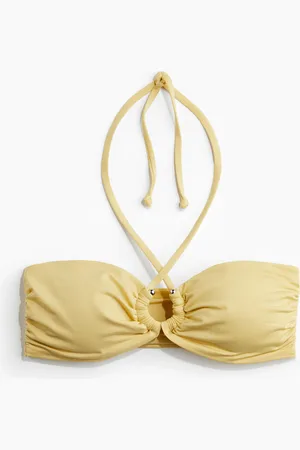 H&M Wattiertes Neckholder-Bikinitop - Gelb - Damen
