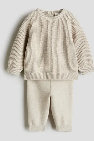 H&M Zweiteiler aus Baumwollstrick - Braun - Kinder