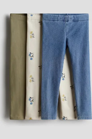 H&M 3er-Pack Baumwollleggings - Grün - Kinder