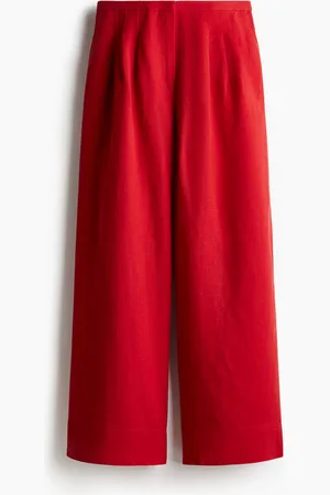 H&M Weite Hose aus Leinenmix - Rot - Damen