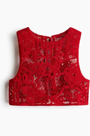 H&M Strandtop im Häkellook - Rot - Damen