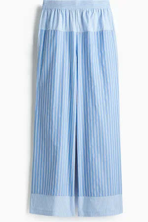 H&M Baumwollhose in Loose Fit - Blau - Damen