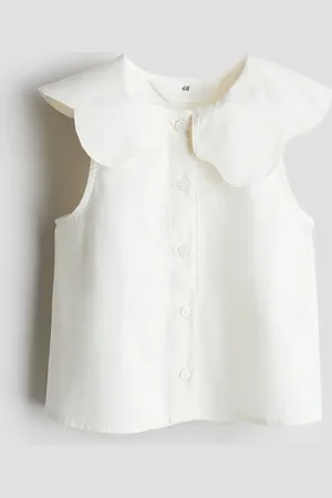 H&M Baumwollbluse mit Kragen - Weiß - Kinder