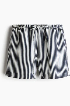 H&M Kordelzugshorts aus Leinenmix - Blau - Damen