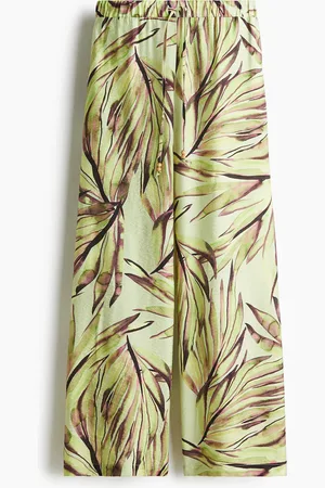 H&M Weite Hose mit Kordelzug - Grün - Damen