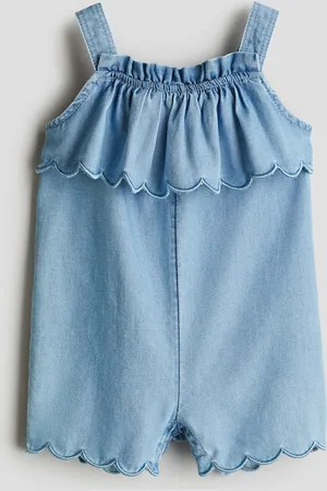 H&M Strampler mit Wellenkante - Blau - Kinder