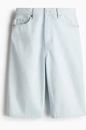 H&M Hohe knielange Denimshorts - Blau - Damen