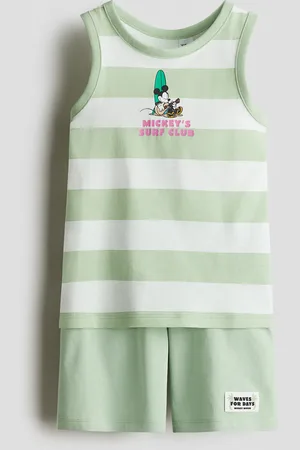 H&M Bedruckter Baumwollpyjama - Grün - Kinder