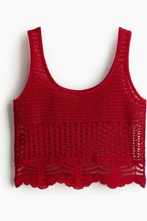 H&M Strand-Tanktop im Häkellook - Rot - Damen
