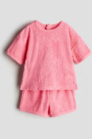 H&M 2-teiliges Frottee-Set mit Struktur - Rosa - Kinder