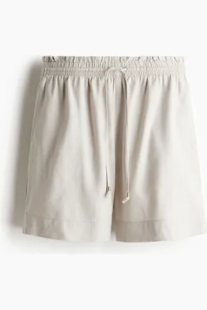 H&M Kordelzugshorts aus Leinenmix - Braun - Damen