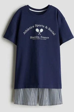 H&M Pyjama aus Baumwolljersey - Blau - Kinder