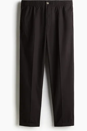 H&M Cropped Baumwollhose in Regular Fit - Braun - Herren