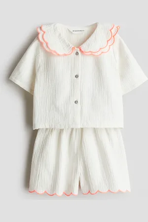 H&M Zweiteiler aus Baumwollmusselin - Weiß - Kinder