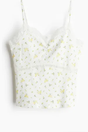 H&M Trägertop mit Spitzendetails - Weiß - Damen
