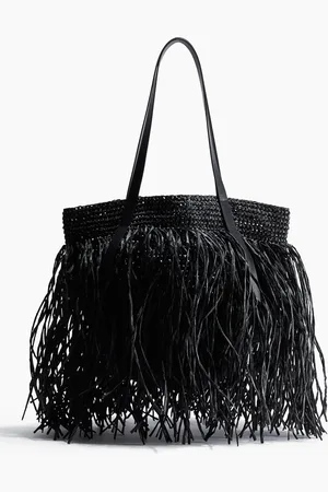 H&M Bast-Handtasche mit Fransen - - Damen