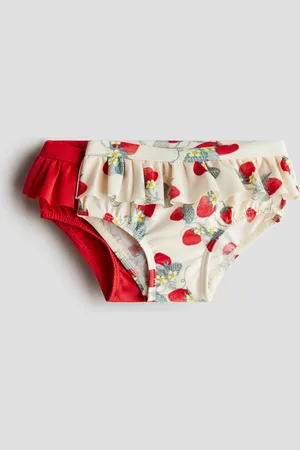 H&M 2er-Pack Badehosen mit Volant - Rot - Kinder