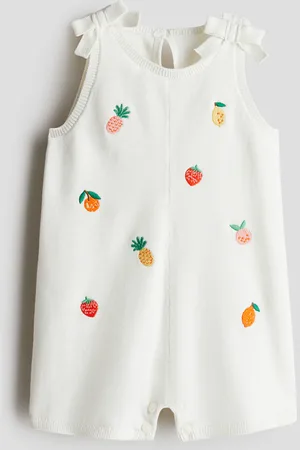 H&M Strampler mit Stickereien - Weiß - Kinder