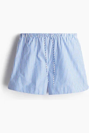 H&M Baumwollshorts mit Kordelzug - Blau - Damen