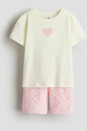 H&M Zweiteiler mit Shirt und Shorts - Rosa - Kinder