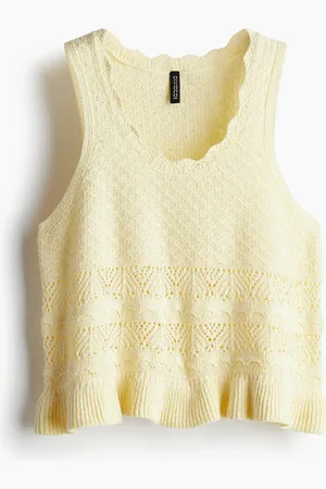 H&M Tanktop im Häkellook - Gelb - Damen