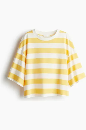H&M Cropped T-Shirt - Gelb - Damen