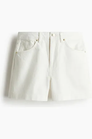 H&M Denimshorts mit hohem Bund - Weiß - Damen
