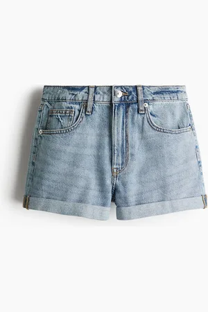 H&M Denimshorts mit hohem Bund - Blau - Damen