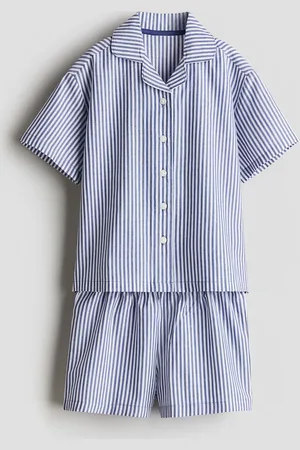 H&M Pyjama aus Baumwollpopeline - Blau - Kinder
