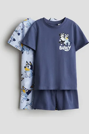 H&M 2er-Pack Schlafanzüge mit Print - Blau - Kinder