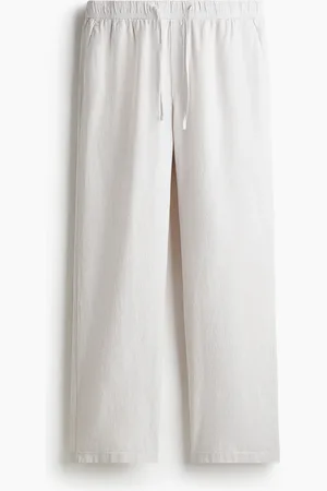 H&M Hose aus Leinenmix in Relaxed Fit - Weiß - Herren