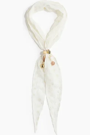 H&M Besticktes Halstuch - Weiß - Damen