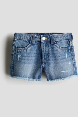 H&M Denimshorts mit Fransenkanten - Blau - Kinder